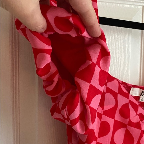 Maden NYC Valentine’s Pink & Red Heart Dress with Ballon Sleeves Large - Picture 6 of 8